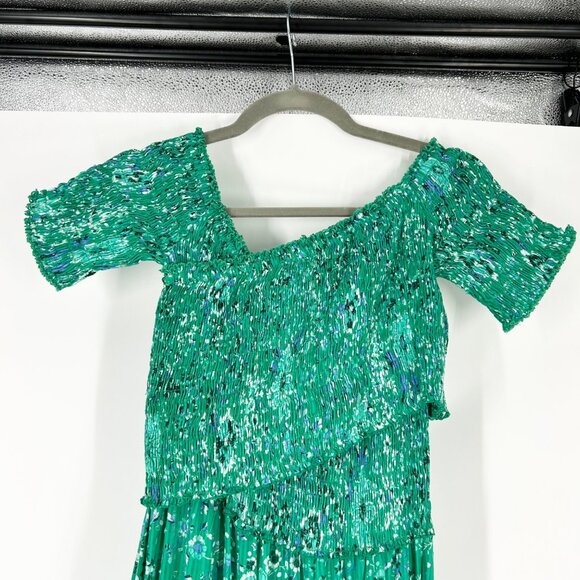 NWT Poupette St Barth Soledad Long Dress in Green Embroidery Flower - Picture 4 of 9